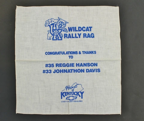 VTG Rare 80s 90s Kentucky Wildcats Basketball Rally Rag Reggie Hanson Davis Cover