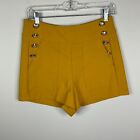 Fashion Nova Shorts Women Size Medium Sailor  Mustard Yellow Pockets