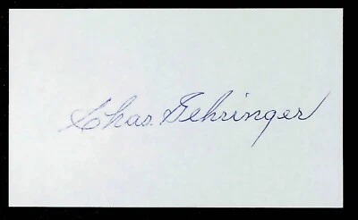 Charlie Chas Gehringer Signed Autographed 3x5 Index Card Detroit Tigers PSA/DNA - Image 1 of 2