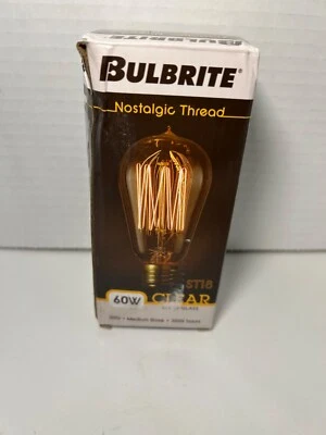 Bulbrite nostalgic thread hairpin Edison style light bulb 60W clear - Image 1 of 4