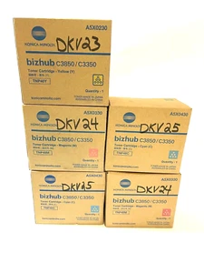LOT 5 GENUINE NEW Konica Minolta Magenta, Yellow & Cyan BizHub C3850/C3350 - Picture 1 of 3