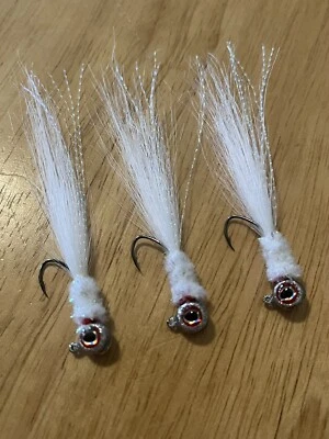 Three hand tied 1/16 crappie jigs  - Image 1 of 3
