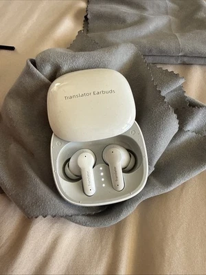 M3 Language Translator Earbuds White Bluetooth - Image 1 of 3