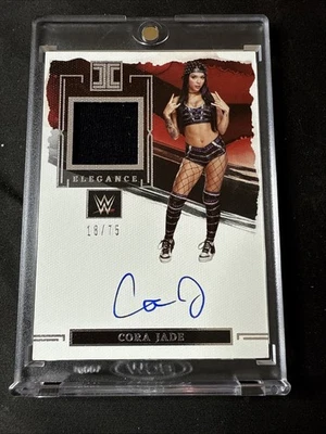 2023 Panini Impeccable WWE Cora Jade Elegance Superstar-Worn Patch Auto /75 - Image 1 of 2