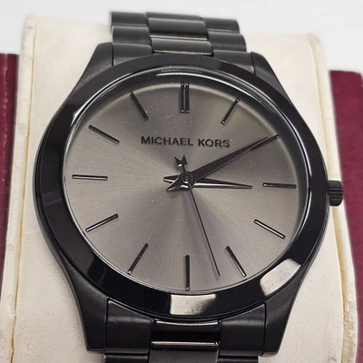 Michael Kors Oversized Slim Runway Black-Tone MK-8507 Watch XSM Mens Fits 5-1/2" - Image 1 of 4