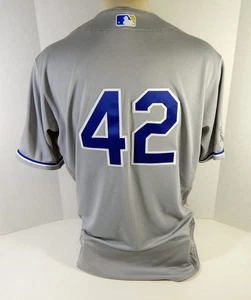 2020 Kansas City Royals Salvador Perez #42 Game Issued Grey Jersey J Robinson D - Picture 1 of 5