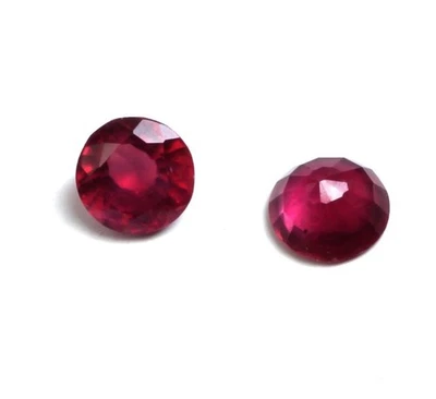 AAA Loose Gemstone Glass Filled Ruby Cut Round Faceted For Making All Jewelry - Image 1 of 4