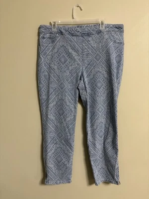 Chicos Perfect Stretch Girlfriend Slim Leg Ankle Print Crop Jeans Size 2.5/14 - Image 1 of 4
