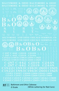 K4 O Scale Decals Baltimore and Ohio B&O Red Caboose White - Picture 1 of 3