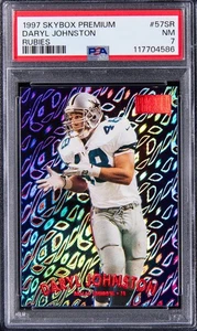 1997 Skybox Premium Star Rubies #57SR Daryl Johnston 50/50 PSA 7 Cowboys - Picture 1 of 2