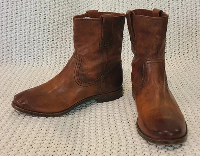 FRYE Women's Anna Shortie Brown Leather Pull On Casual Ankle Boots - Sz 5.5M - Image 1 of 4