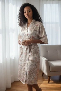 Ace International Damen Satin Kimono Morgenmantel L bis XL - Bild 1 von 6