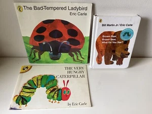 3 x Eric Carle Book Bundle, Very Hungry Caterpillar, Bad Tempered Ladybird +more - Picture 1 of 1