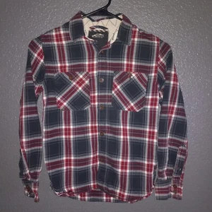 Van's Off The Wall Plaid Button Up Shirt Boys Size M 10/12 - Picture 1 of 7
