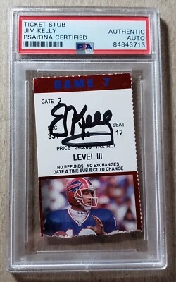Jim Kelly Signed Ticket Stub Authentic Auto PSA/DNA Certified Autograph - Image 1 of 2