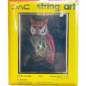 String Art Kit DAC Owl 8x10 Sealed Unopened New Old Stock  - Picture 1 of 9