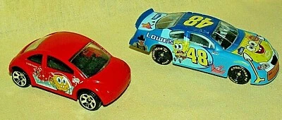 SPONGEBOB SQUAREPANTS CAR 2 PC VW CONCEPT MATCHBOX 48 NASCAR CHEVY MONTE CARLO. - Image 1 of 4