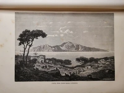 1880 Capri Italy  Original Illustration  Kupferstich Lithographie Vintage Retro  - Bild 1 von 4