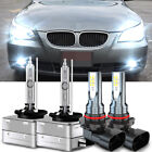 For BMW 525i 530i 2006-2007 4pc Xenon HID Headlight Low Beam&LED Fog Light Bulbs
