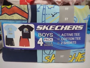Skecher's Boy's 4-Pack Cotton Tees & Active Shorts Playwear Sets-NWT-Size 5T - Picture 1 of 4