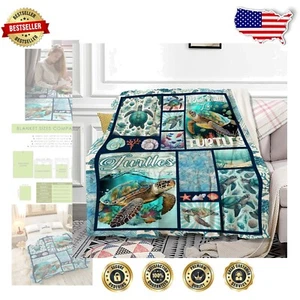 Lightweight Turtle Throw Blanket - Soft Flannel, Perfect for Camping & Home - Picture 1 of 9