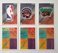 1994-95 Fleer Basketball Checklist x 3 NBA Raptors Vancouver Grizzlies