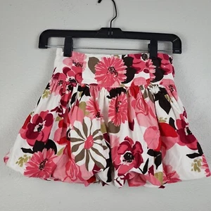 Gymboree Girls Multicolor Floral Side Zip Mini Skirt With Built In Shorts Sz 8 - Picture 1 of 8