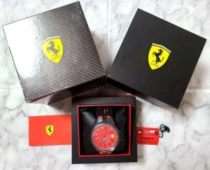 Ferrari Wristwatch Red x Black rubber belt MINT - Picture 1 of 6