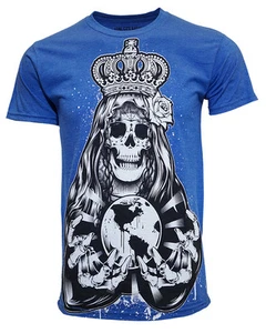 IRON FIST T SHIRT GLOBAL POWERS MEN BLUE T SHIRT SIZE MEDIUM  - Picture 1 of 1