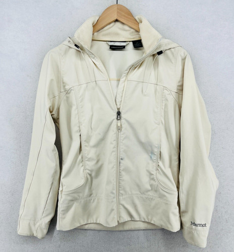 OFF WHITE MARMOT Giacca Donna S Softshell Felpa con Felpa Cerniera Intera Manica Lunga Allungata Bianca