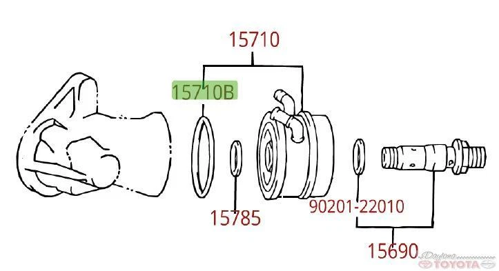 原始设备制造商丰田发动机冷却器 O 形环 (90301-61003) 适合 Select 4Runner、Supra、卡车 — 第 1/1 张图片