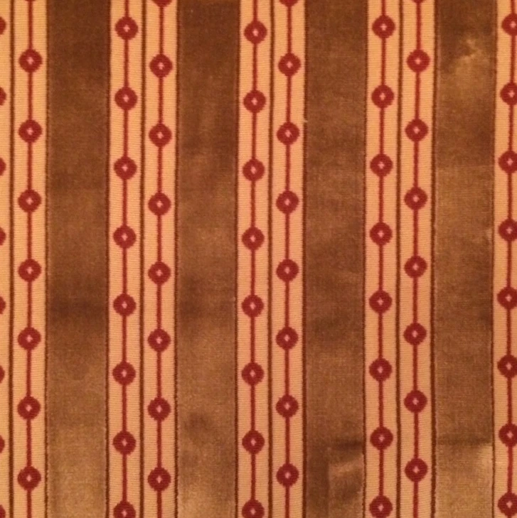 COWTAN & TOUT Royale Stripe Brown Truffle Red Velvet Remnant New - Image 1 of 1