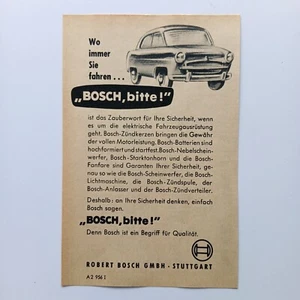 1956 BOSCH Zündkerze Batterie Automobil Werbung Werbeanzeige Reklame Advertising - Picture 1 of 1