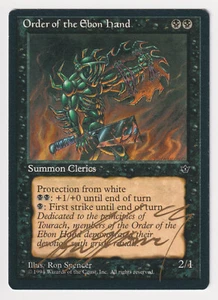 Gold Signed Order of the Ebon Hand LP Fallen Empires Artist Ron Spencer 1994 MTG - Picture 1 of 2