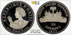 Haiti 1977 50 Gourdes Queen Of the Sugar PCGS PF68 DCAM Mintage 602 - Picture 1 of 3