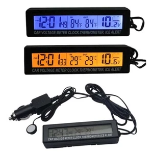3 in 1 Car Temperature Digital Clock Voltage Time Temperature Clock LCD Screen - Picture 1 of 10