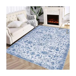 GlowSol Vintage Rug 9x12 Large Area Rug Floral Area Rug Solid Accent Area Rug... - Picture 1 of 6