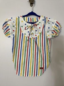 Vintage Girls SASSON Top Rainbow Striped Size 5 - Picture 1 of 7