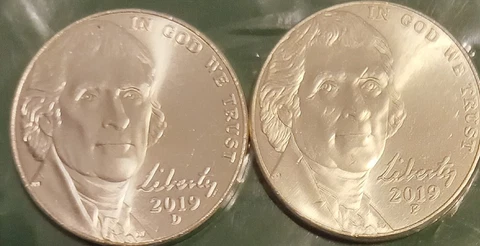 2019 P & D Jefferson Nickel BU 2 Uncirculated Coins Free Shipping! Full Steps! Cover