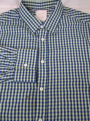 Camisa a Cuadros Billy Reid Estándar Talla XL Extra Larga Verde Azul Guinga Para Hombres Italia Foto 1 de 4