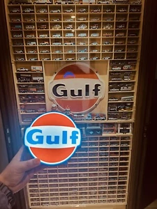 Gulf Gasoline Light Box Neon Sign LED Lamp 3D Printed Hot Rod Drag Racing Oil - Picture 1 of 5