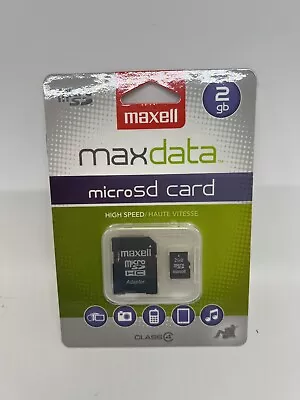 NEW MAXELL MAXDATA 2GB micro SD CARD WITH ADAPTER, 502000 - Image 1 of 2