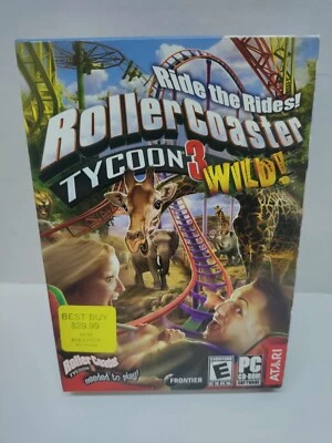 RollerCoaster Tycoon 3: Wild! Expansion pack (PC, 2005) New, Sealed Small Box - Image 1 of 4