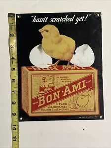Bon-Ami "¡Todavía no se ha rascado!" "Letrero de porcelana de Ande Rooney - 9-1/2"" x 7-1/2""" - Imagen 1 de 4