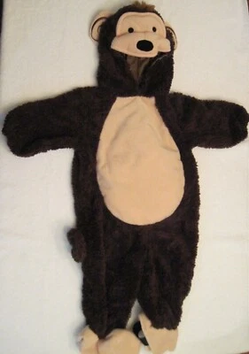 Koala Kids Monkey Costume 6-9 Month Boys Girls Baby Halloween Zipper-Back Hooded - Image 1 of 4