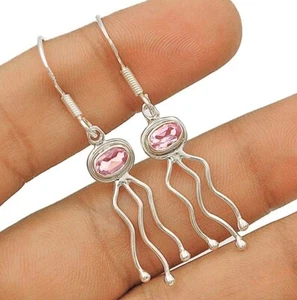 Pendientes de plata de ley maciza 925 de kucita natural joyería @11-9 - Imagen 1 de 1