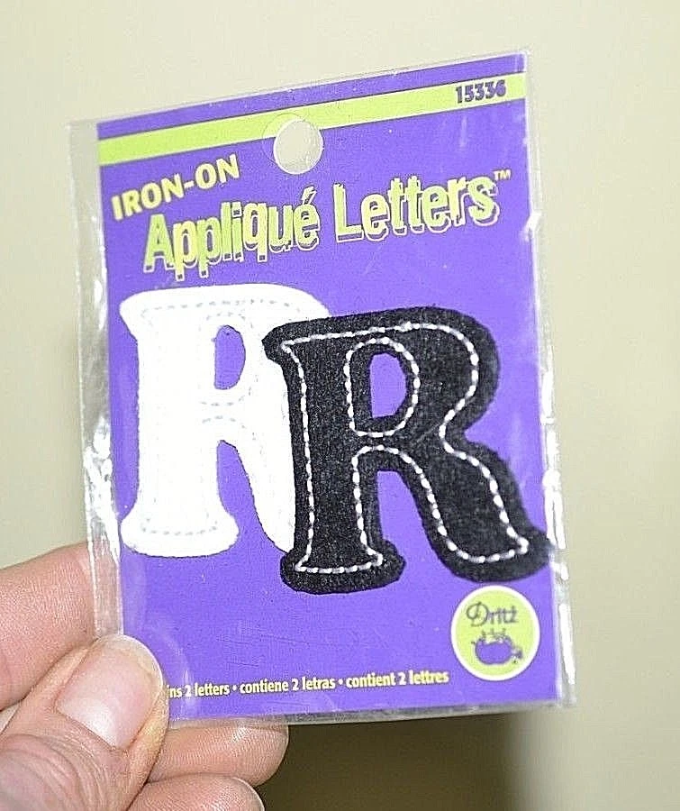 1.5" Applique Letters "R" Felt with Embroidered Accent Iron On  - Image 1 of 1
