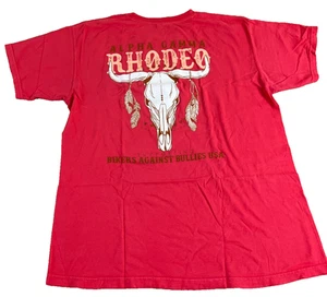 Alpha Gamma Bikers Against Bullies USA T-Shirt L Comfort Colors Buffalo Skull Co - Picture 1 of 13