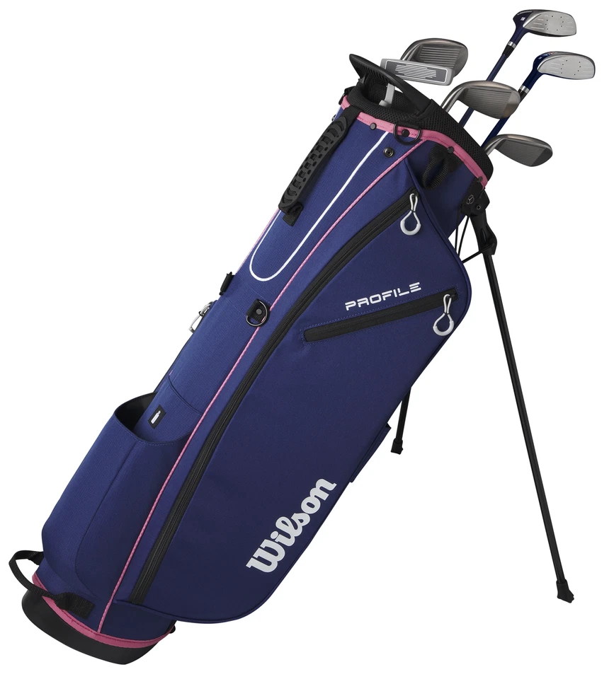 Women Wilson Profile Navy/Pink with Stand Bag Complete Set Club Set Graphite New - Image 1 of 4