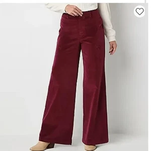 PANTALONES DE PANA CEPILLADA TIRO ALTO PIERNA ANCHA LIZ CLAIBORNE NUEVOS CON ETIQUETAS TALLA 14... ¡GUAU! - Imagen 1 de 4